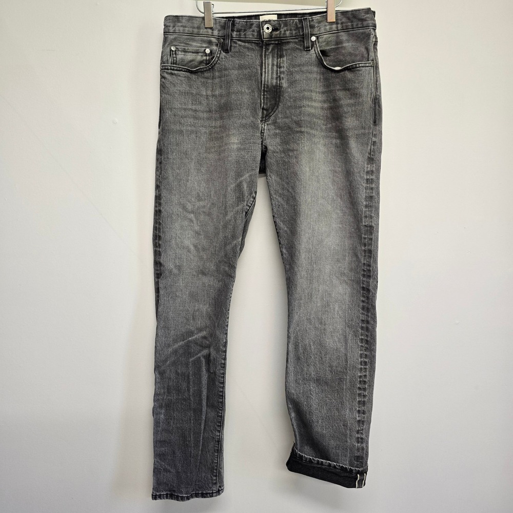 Flint and Tinder Slim Fit Jeans Mens 34x32 Grey Selvedge Denim USA Made